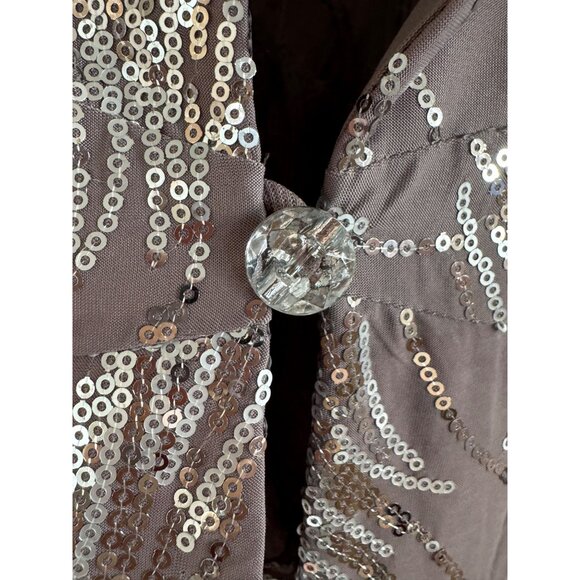 Alex Evenings Women’s Jacket Size 18 Pewter Frost Sequin 2PC Polyester Blazer - Picture 7 of 8